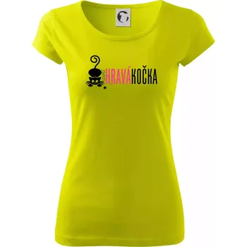 Jsem hravá kočka - Dámské triko Pure - S ( Limetková )