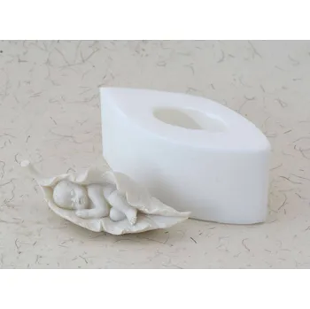 Silikonová forma - Miminko v listu 2 - 97 x 35 x 35 mm