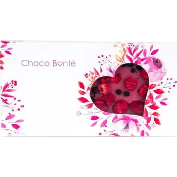 Čokoláda Choco Bonté Ruby čokoláda s malinami a borůvkami - srdce