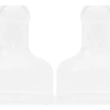 Baby Nova náhradní silikonová antikoliková kulatá savička kaše 2 ks transparentní