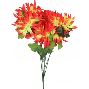 umělá květina Kytice 7 třepenitých chryzantém, 50 cm, růžová