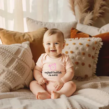 Kojenecké oblečení Body NEJLEPŠÍ BUDÍČEK NA SVĚTĚ - RŮŽOVÁ Barva: Růžová, Velikost: 62 (0-3 měsíců)