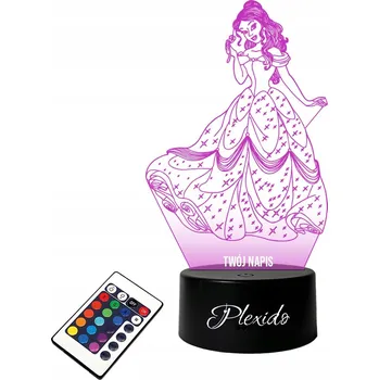 Lampička LAMPKA na SKLE SPÍCÍ KRÁSKA 3D LED RGB + DÁLKOVÝ OVLADAČ 16 BAREV