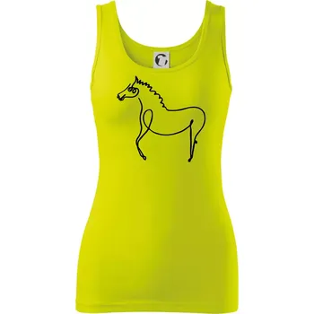 Dámské tričko Kůň kreslený - Dámské tílko - 2XL ( Limetková )