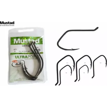 Rybářský háček MUSTAD Háček Ultra NP Single Catfish Black Nickle VÝPRODEJ - 2/0 7ks
