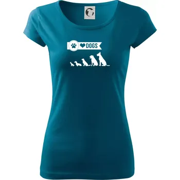 Dámské oblečení I love dogs - tlapka - Dámské triko Pure - M ( Petrolejová )