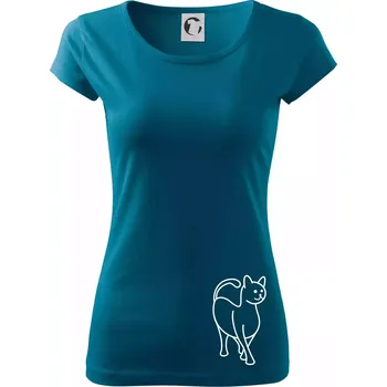 Dámské tričko Ladná kočka - Dámské triko Pure - M ( Petrolejová )