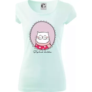 Dámské tričko Pyšná kočka fialová - Dámské triko Pure - XS ( Frost )