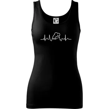 EKG kuchařská čepice - Dámské tílko - 2XL ( Černá )