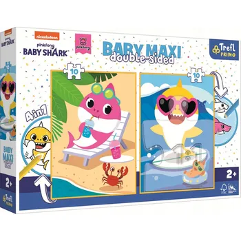 Puzzle OBOUSTRANNÉ PUZZLE 2X10 DÍLKŮ BABY MAXI BABY SHARK 4V1