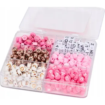 Dětské navlékací korálky SADA KORÁLKŮ - SADA NÁRAMKŮ S KORÁLKY ABC