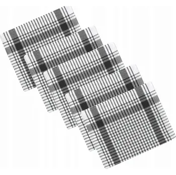 Utěrka Sada 5 ks černých kostkovaných kuchyňských utěrek