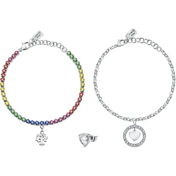 Náušnice La Petite Story dárková sada dvou ocelových náramků a single náušnice LPS20ASD03