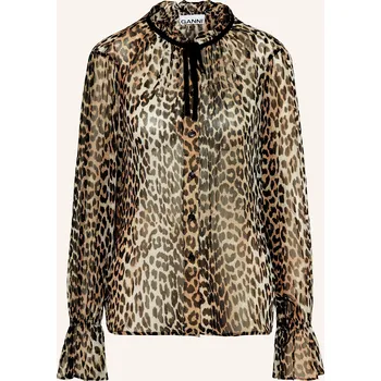 Dámská halenka Ganni Dámská Halenka, hnědá / tmavě hnědá, 36