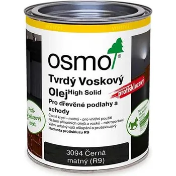 Stavební chemie Osmo 3094 Tvrdý voskový olej protiskluz R9, černý mat 0,75 l