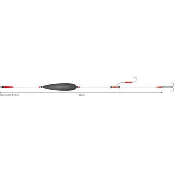 Mikado Návazec - CATFISH - MONO CATFISH SET III-BIG BAIT READY RIG 20g/200cm/100kg - Trojhák 3/0 Jednohák 6/0 - 1ks