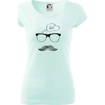 Dámské tričko Mustache what? - Dámské triko Pure - XS ( Frost )