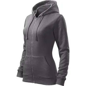 Dámská mikina Trendy Zipper mikina dámská ocelově šedá 2XL