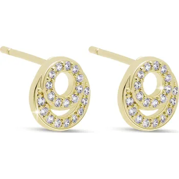 Náušnice Pozlacené pecky dvojitý kruh 3691