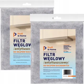 Příslušenství pro digestoř 2x Uhlíkový filtr a tukový filtr do digestoře UNIVERZÁLNÍ 2v1 57x47cm