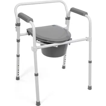 Toaletní křeslo Nepojízdné toaletní WC křeslo s nastavitelnou celkovou výškou KT 618, 66 - 80 cm