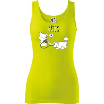 Dámské tričko Kočky bez energie pátek - Dámské tílko - XL ( Limetková )