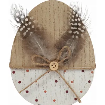 Velikonoční dekorace VAJÍČKO DŘEVĚNÁ VELIKONOČNÍ DEKORACE 12CM ozdoba