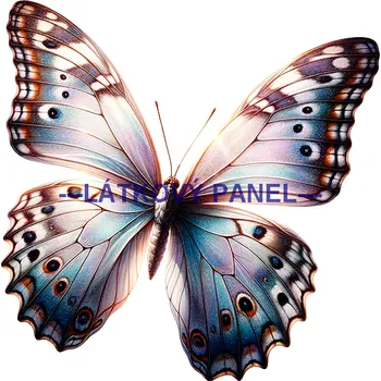 Látkový panel - Motýl na květině - MO-43 Velikost: 15x15cm, Materiál: Úplet