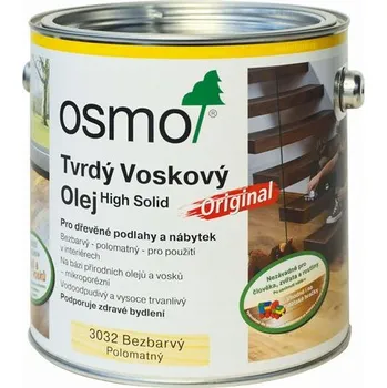 barva a nátěr na dřevo Osmo 3032 Tvrdý voskový olej, polomat 2,5 l