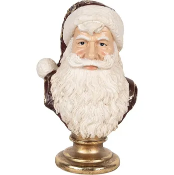 Vánoce Červeno-zlatá vánoční dekorace busta Santa - 17*15*27 cm
