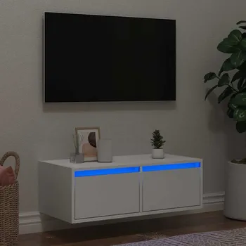 Obývací pokoj vidaXL TV skříňka s LED osvětlením 75x35,5x25 cm [860234] Barva: Bílá