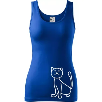 Dámské tričko Kočka kouká - Dámské tílko - XL ( Královská modrá )