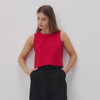 Dámské tričko Reserved - Top s viskózou - červená - 471FH-33X - 471FH-33X-XS