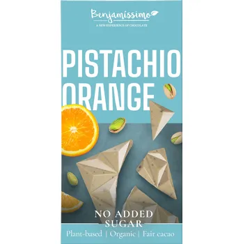 Čokoláda Tabulka kakaová bílá pistácie pomeranč bez přidaného cukru 60 g BIO BENJAMÍSSIMO