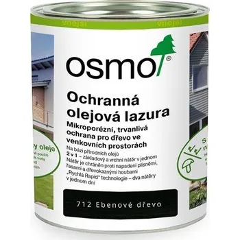 barva a nátěr na dřevo Osmo 712 Ochranná olejová lazura, Eben 0,75 l