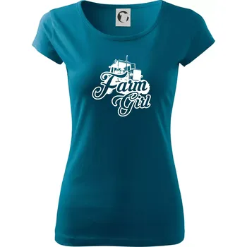 Dámské tričko Farm Girl - Dámské triko Pure - M ( Petrolejová )
