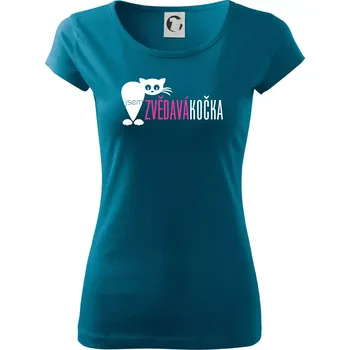 Dámské tričko Jsem zvědavá kočka - Dámské triko Pure - S ( Petrolejová )