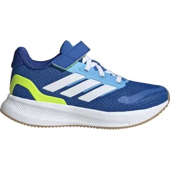 Chlapecké tenisky Dětské sálové boty adidas RUNFALCON 5 EL C 29 Modrá, Bílá, Světle modrá, Reflexní neon