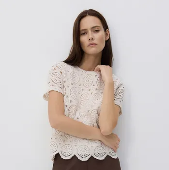 Reserved - Crochetová halenka - krémová - 236HS-01X - 236HS-01X-M