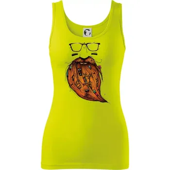 Dámské tričko Mustache music - Dámské tílko - 2XL ( Limetková )