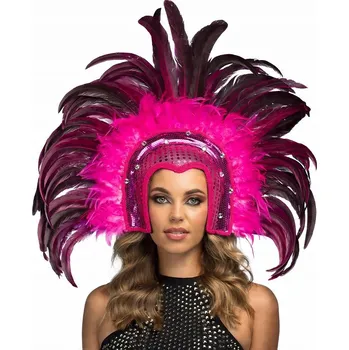 Čelenka Velká čelenka Samba z peří růžová