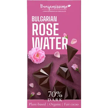 Cukrovinka Čokoláda s růžovou vodou 60 g BIO BENJAMÍSSIMO