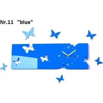 Hodiny Nástěnné hodiny Butterflies z akrylového skla Modrá