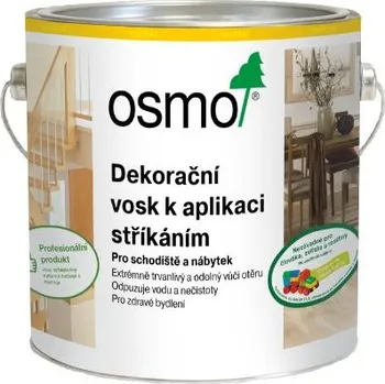 barva a nátěr na dřevo OSMO Dekorační vosk k aplikaci stříkáním 2,5 l Dekorační vosk k aplikaci stříkáním: 3010 Natural + Dárek zdarma