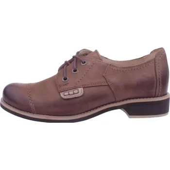 Dámské polobotky OBUV JANA ČR Boty JANA 189 hnědé dámské kožené polobotky Velikost: 36