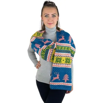 Šála Vánoční dámský šál - modrý