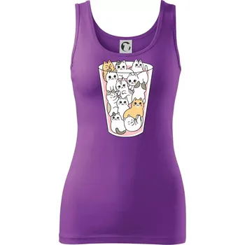 Dámské tričko Kočky ve sklenici - Dámské tílko - XS ( Fialová )