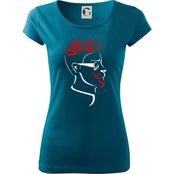 Dámské tričko Borec s upraveným vousem - Dámské triko Pure - 2XL ( Petrolejová )