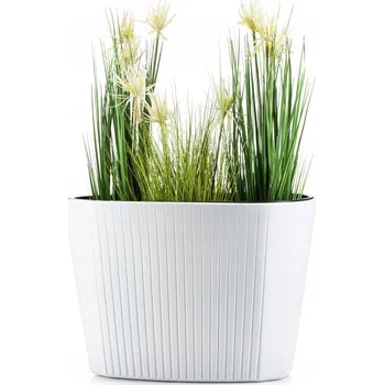 Květináč plast bílý HowHomely 59,3 cm x 39,4 x 40,7 cm