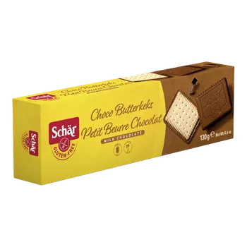 SCHÄR - sušenky PETIT AL CIOCCOLATO, máslové máčené v čokoládě, bez lepku,130g(ct6)